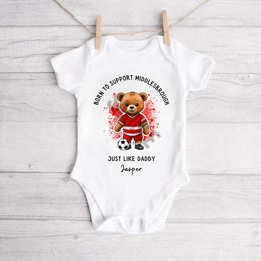 BORN TO SUPPORT MIDDLESBROUGH BABY VEST