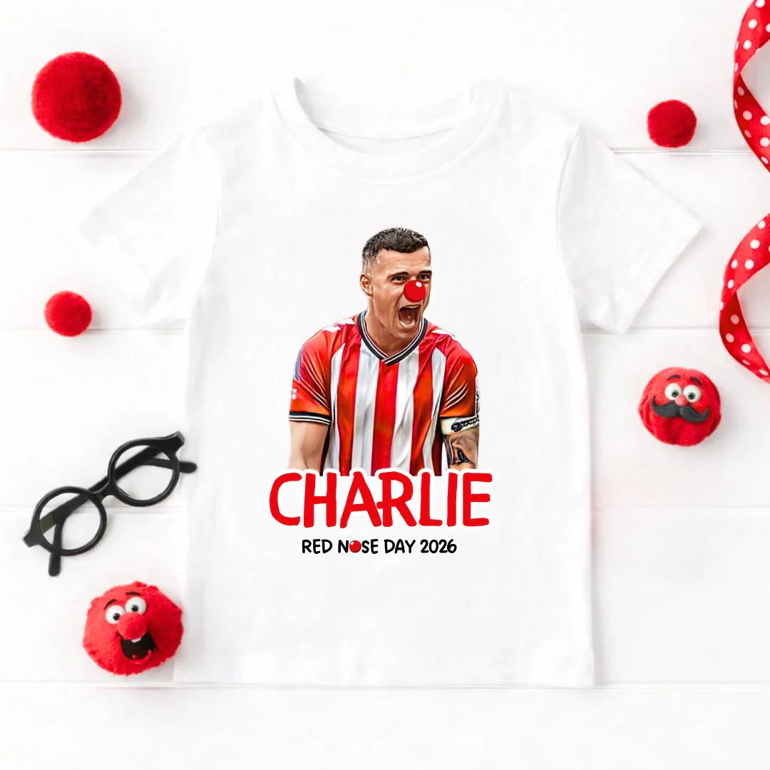 SUNDERLAND PLAYER RED NOSE DAY T-SHIRT