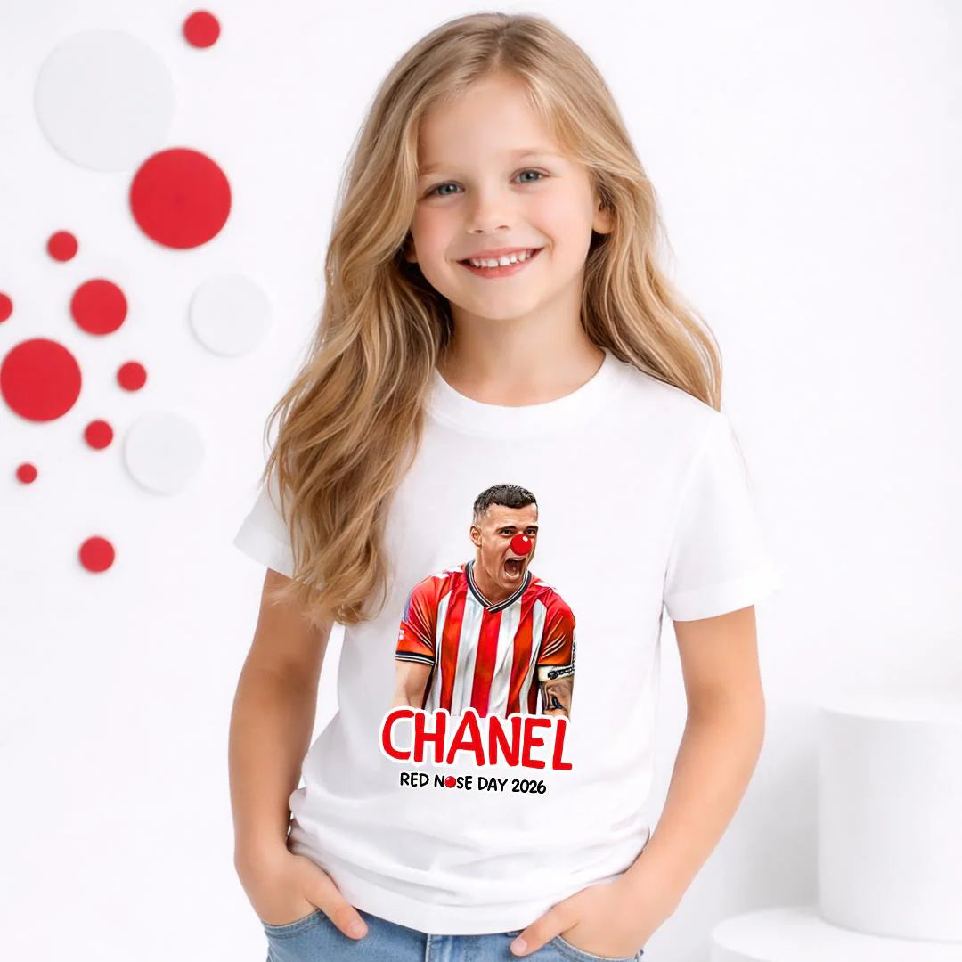 SUNDERLAND PLAYER RED NOSE DAY T-SHIRT