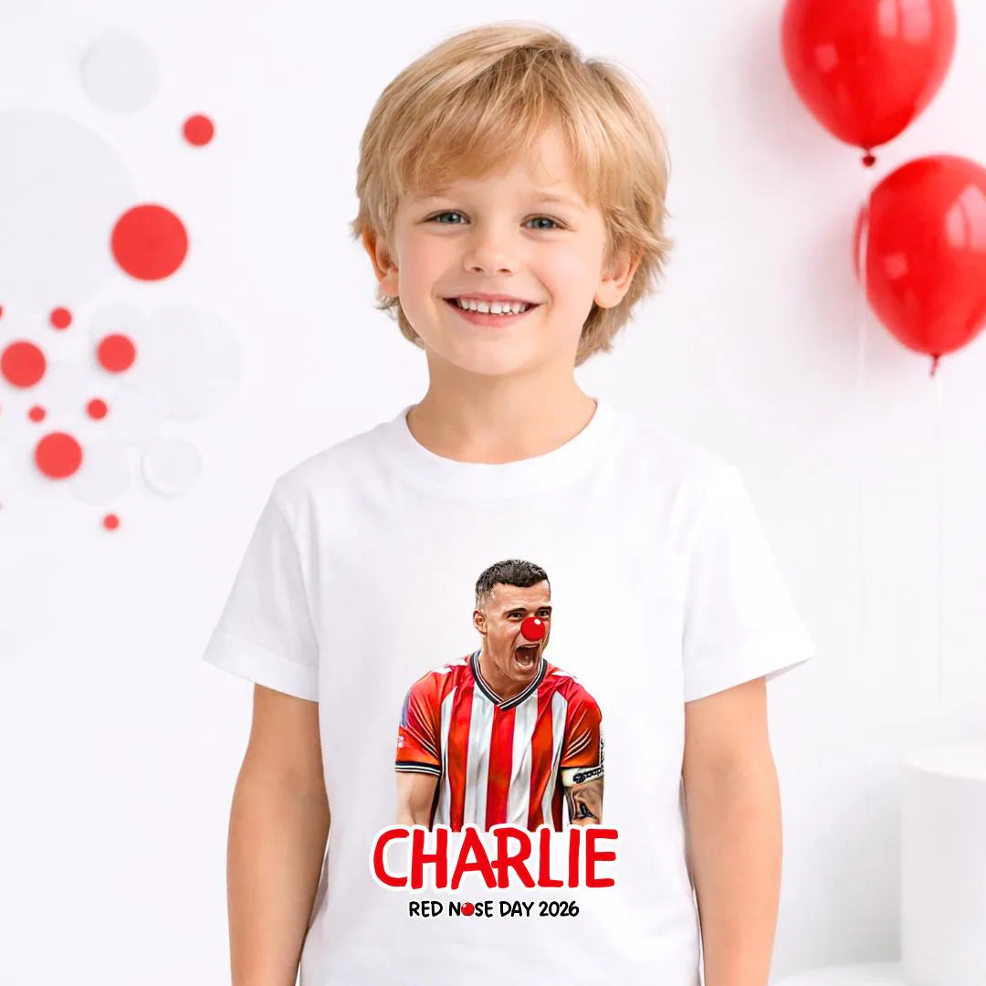 SUNDERLAND PLAYER RED NOSE DAY T-SHIRT