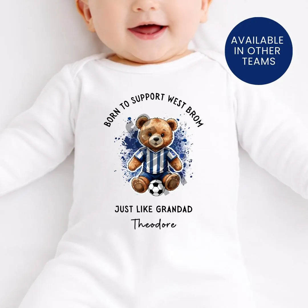 BORN TO SUPPORT WEST BROM BABY VEST