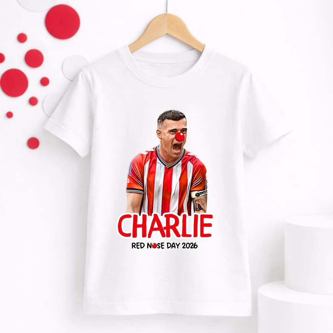 SUNDERLAND PLAYER RED NOSE DAY T-SHIRT