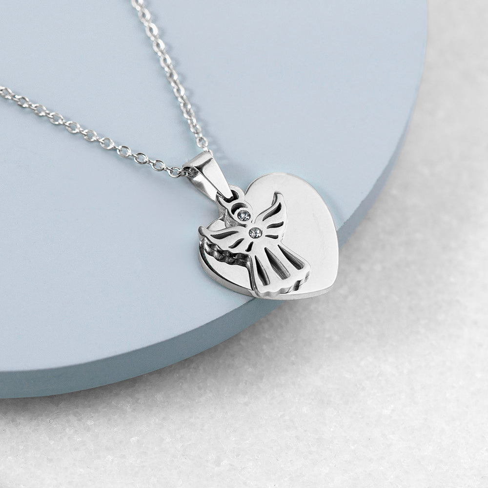 SILVER GUARDIAN ANGEL NECKLACE