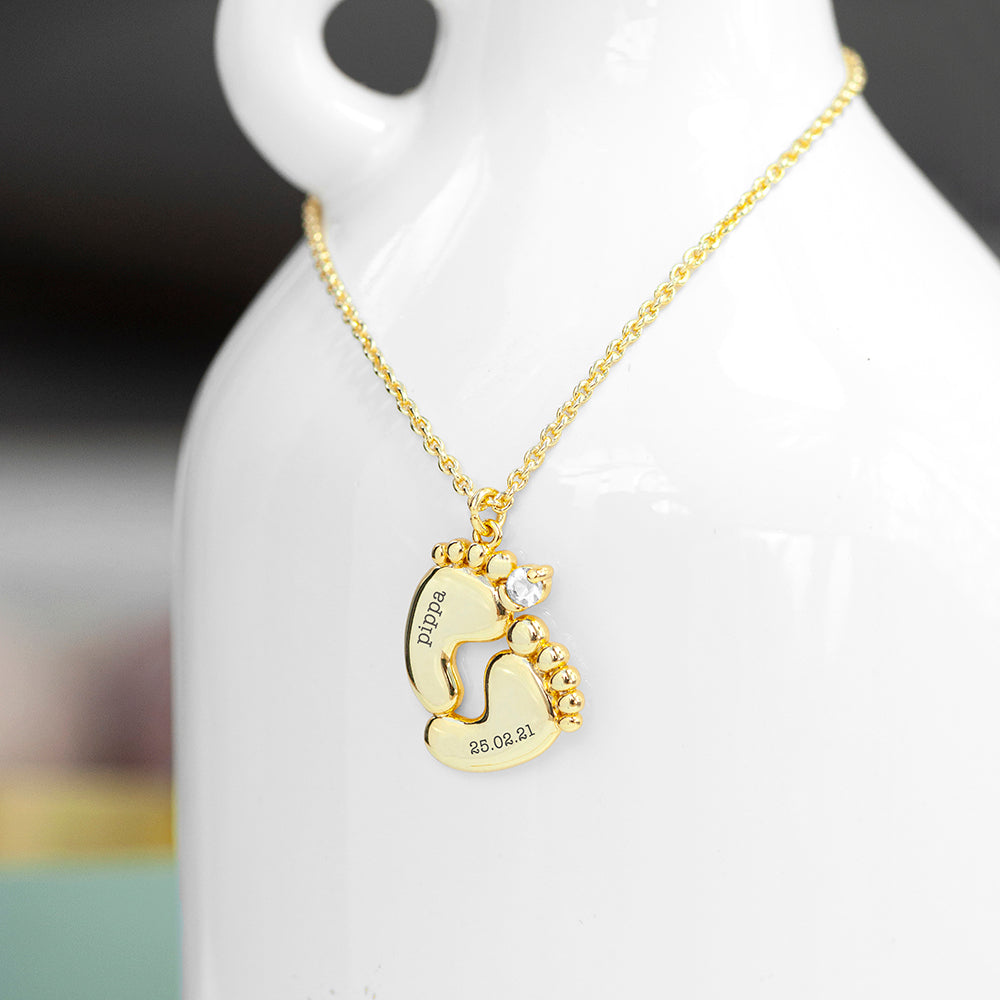 GOLD BABY FEET PLATED NECKLACE
