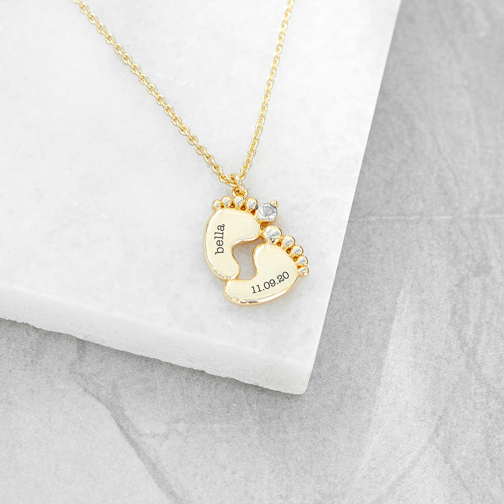 GOLD BABY FEET PLATED NECKLACE