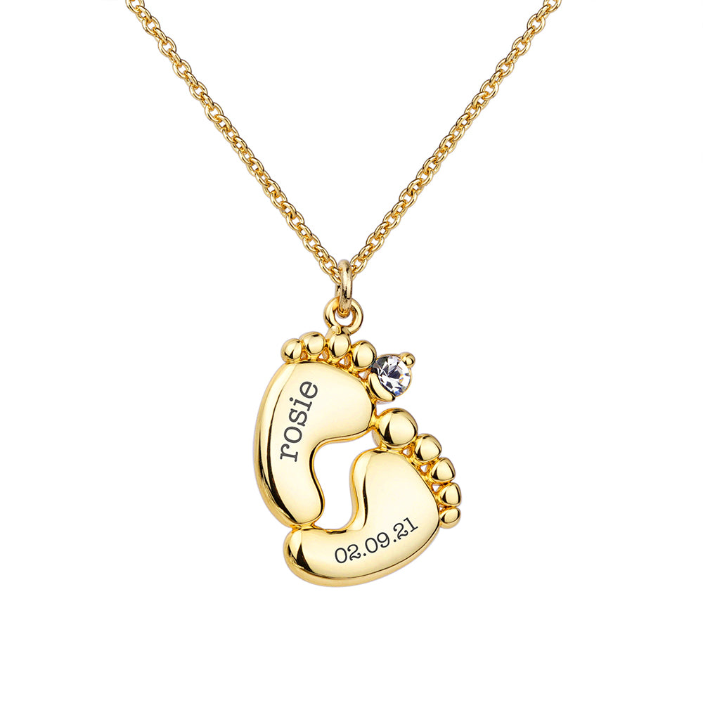 GOLD BABY FEET PLATED NECKLACE