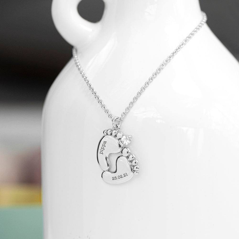 SILVER BABY FEET PLATED NECKLACE