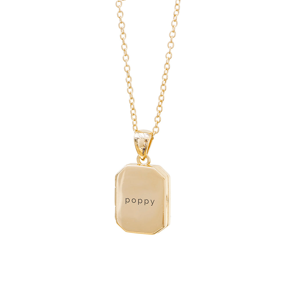 GOLD PHOTO LOCKET NECKLACE