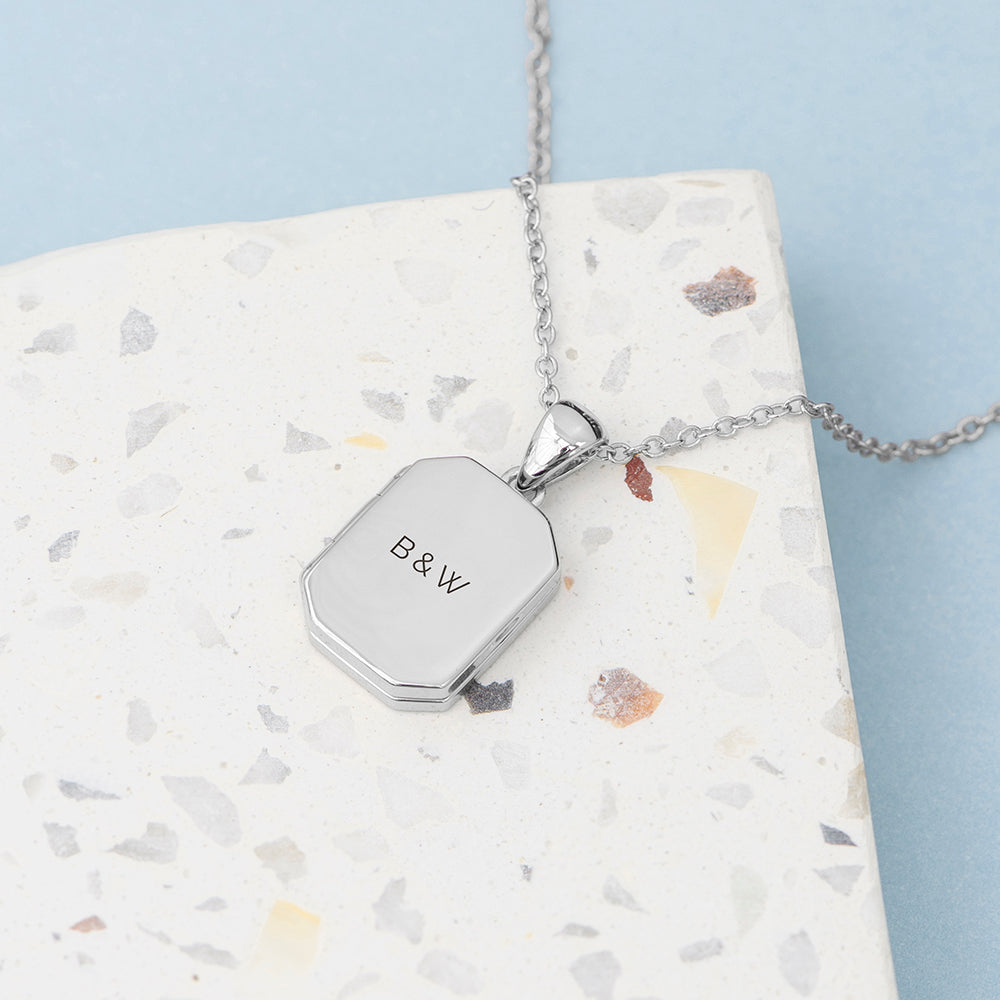SILVER PHOTO LOCKET NECKLACE