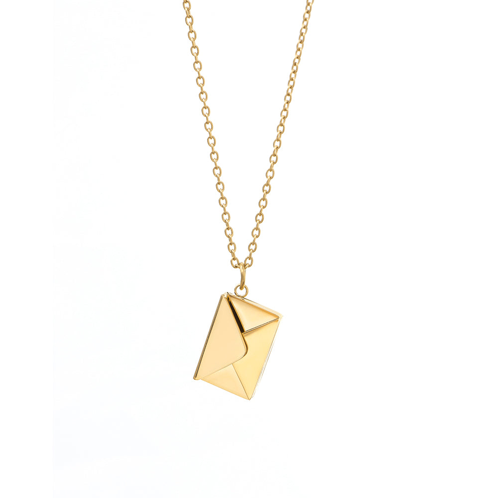 GOLD SECRET MESSAGE ENVELOPE NECKLACE