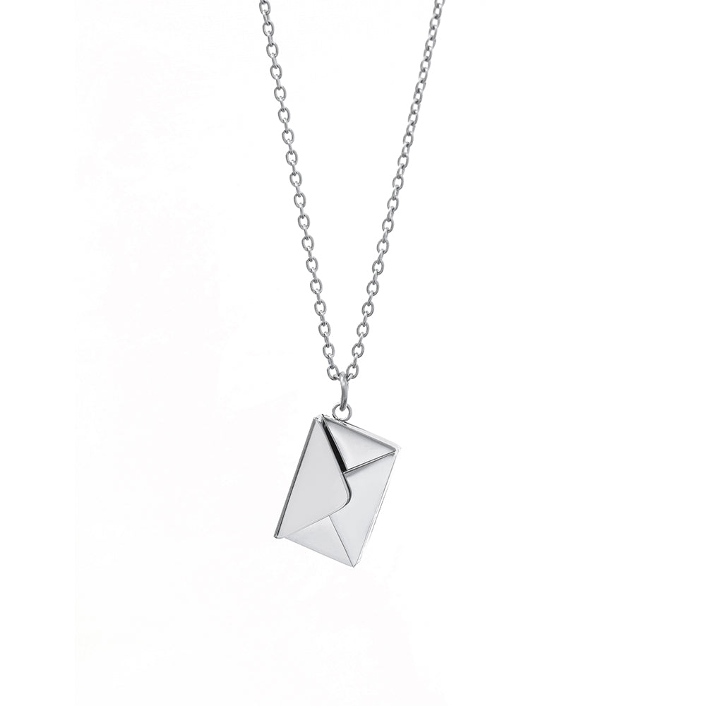 SILVER SECRET MESSAGE ENVELOPE NECKLACE