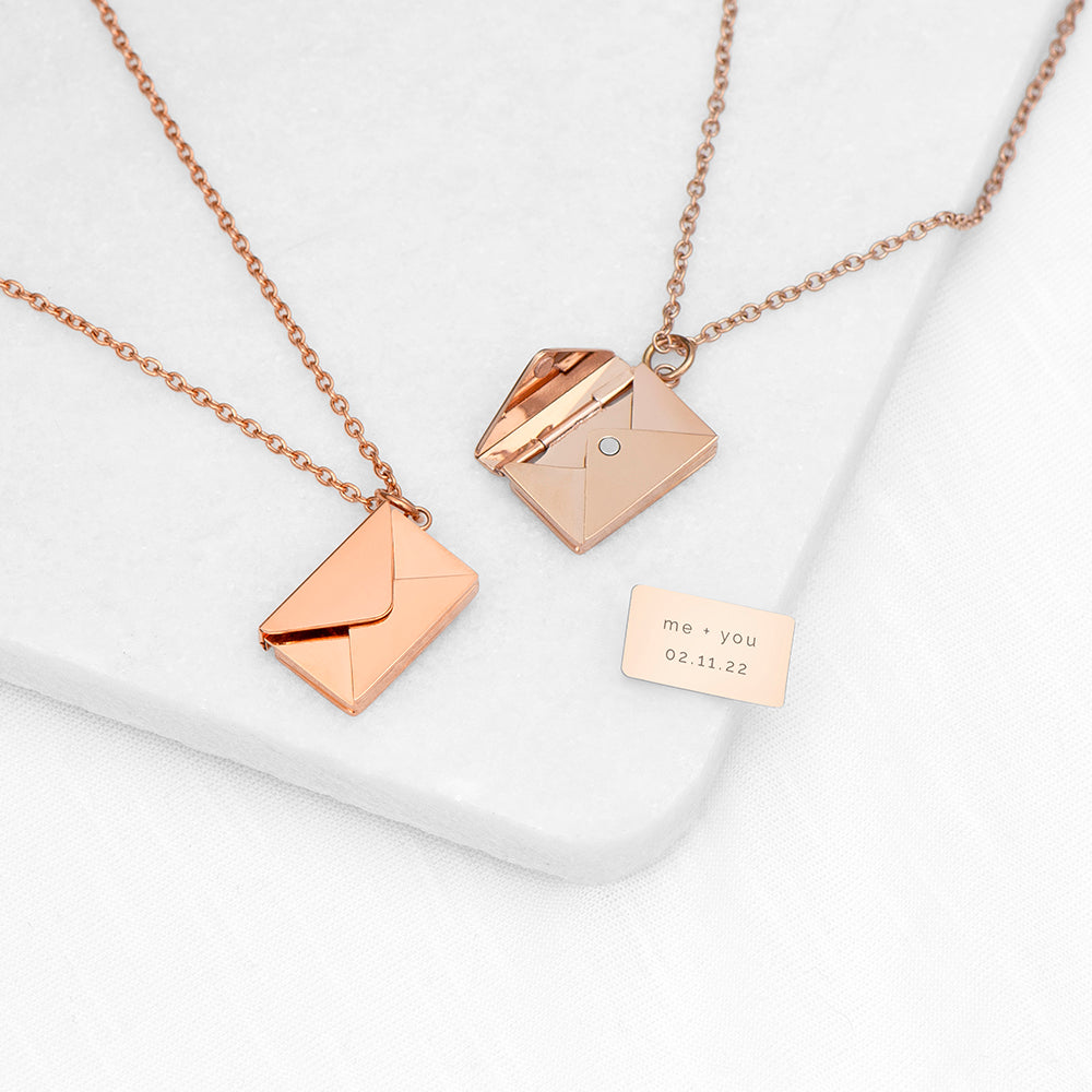 GOLD SECRET MESSAGE ENVELOPE NECKLACE