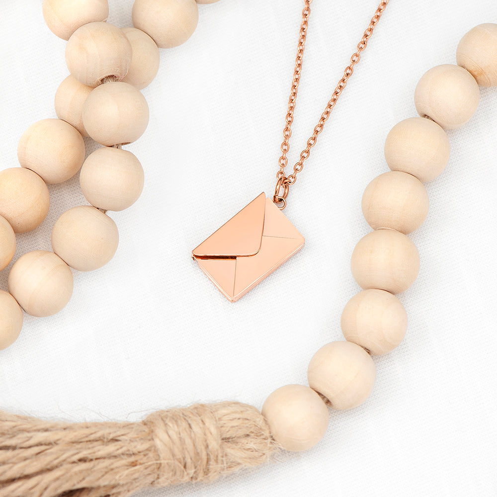 GOLD SECRET MESSAGE ENVELOPE NECKLACE