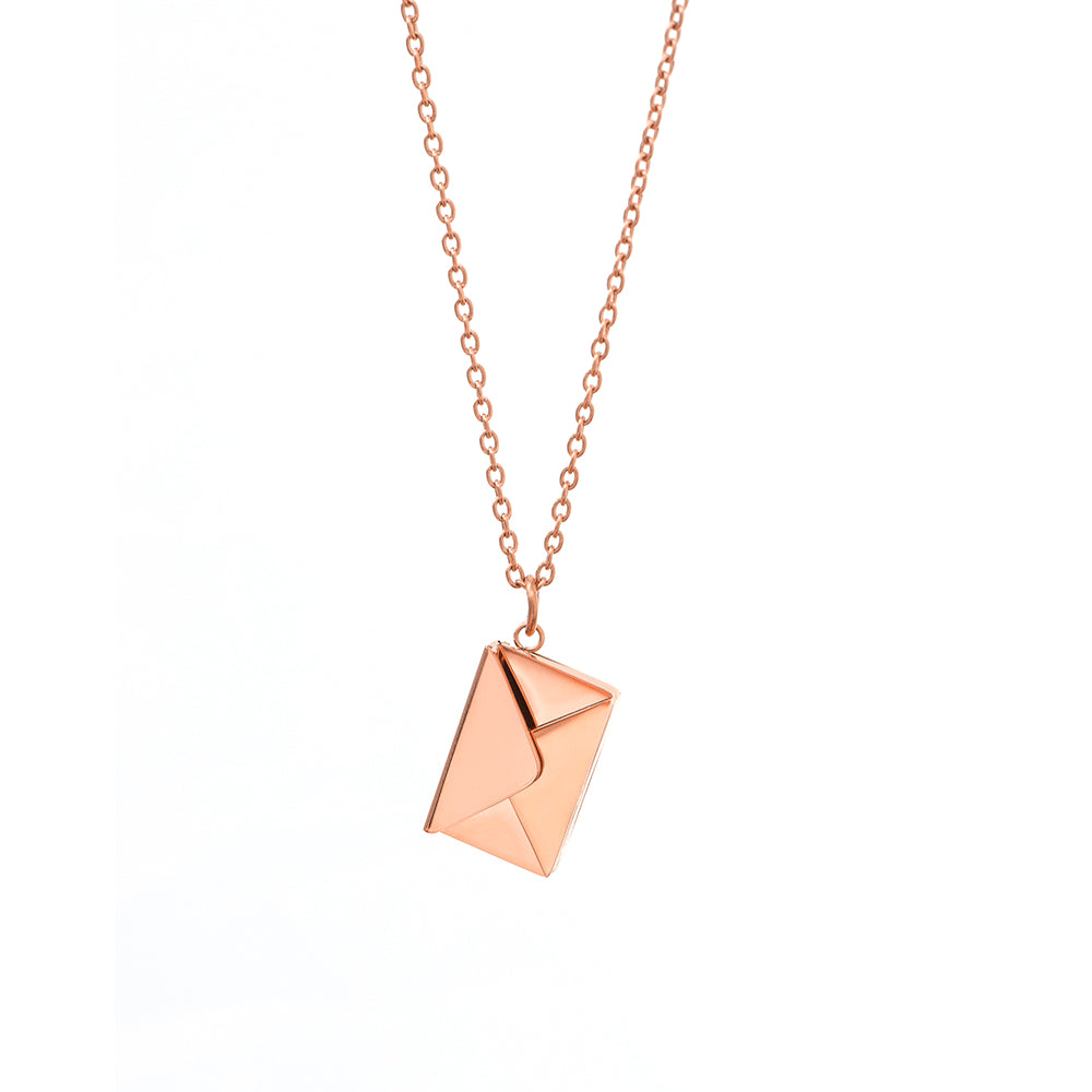 GOLD SECRET MESSAGE ENVELOPE NECKLACE