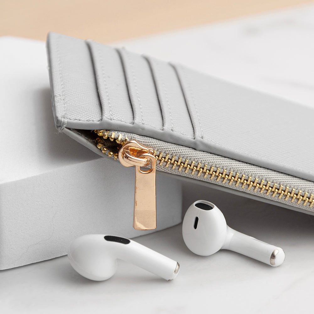 GREY LEATHER CARDHOLDER