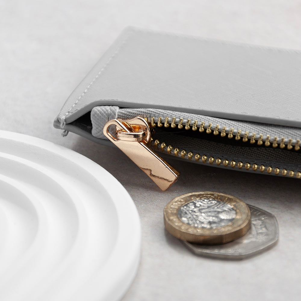 GREY LEATHER CARDHOLDER