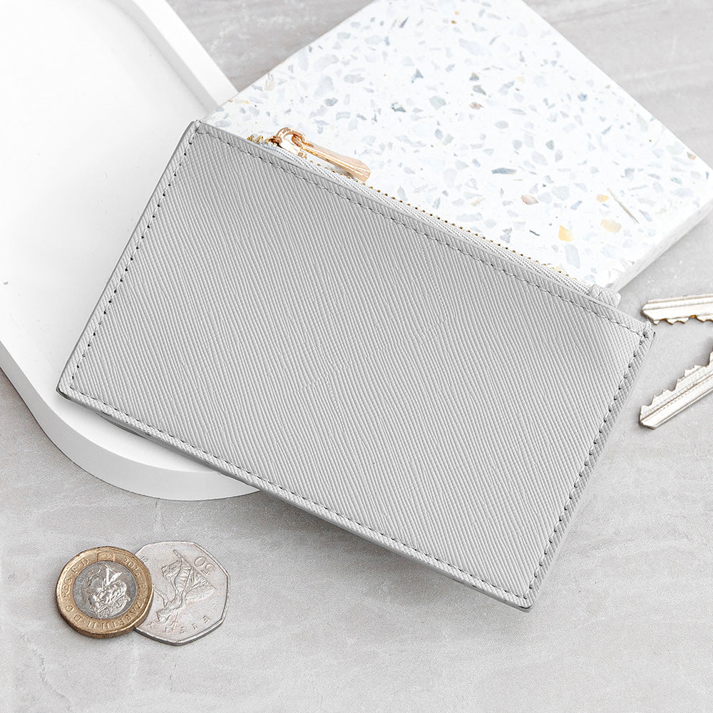 GREY LEATHER CARDHOLDER