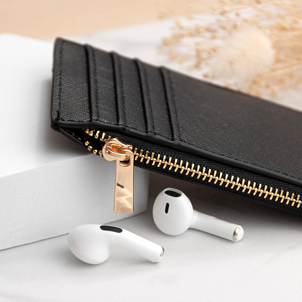 BLACK LEATHER CARDHOLDER