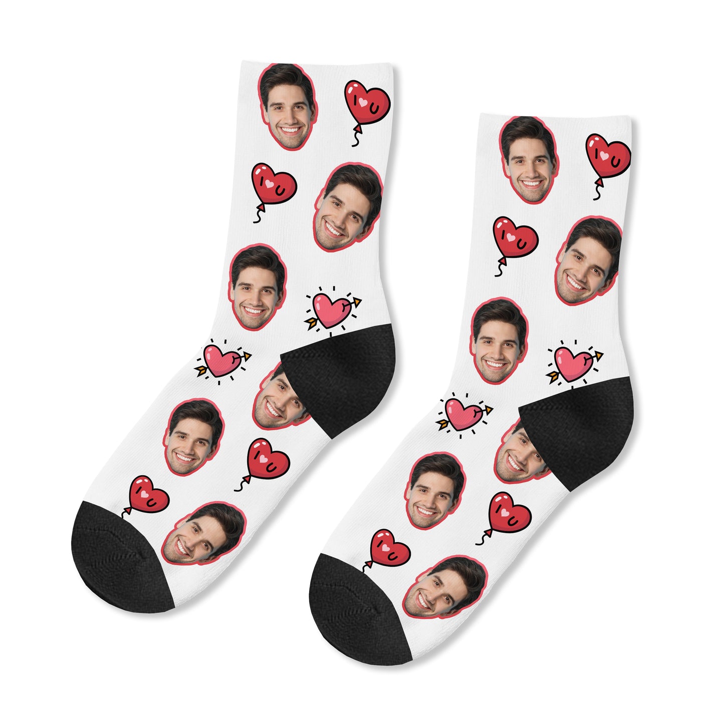 I LOVE YOU FACE SOCKS