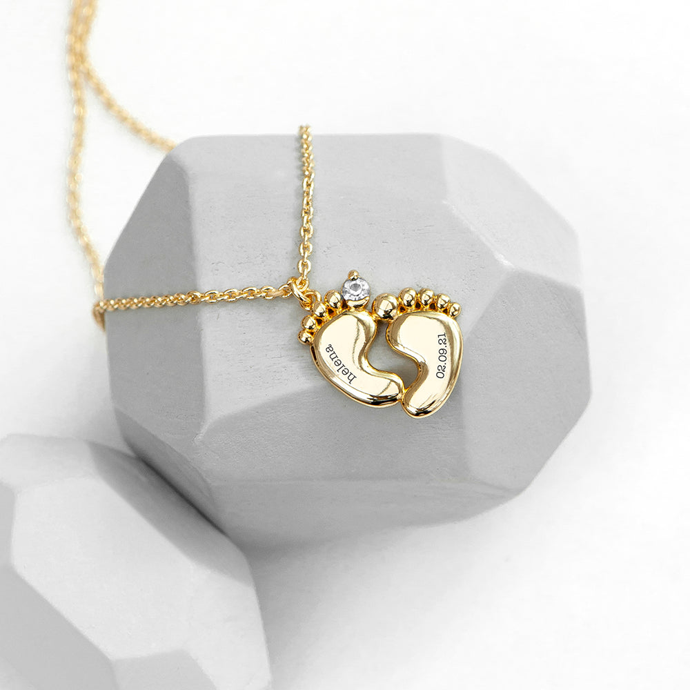 GOLD BABY FEET PLATED NECKLACE