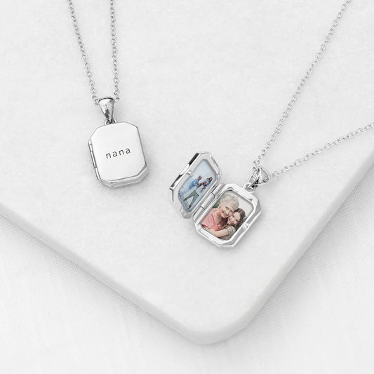 SILVER PHOTO LOCKET NECKLACE