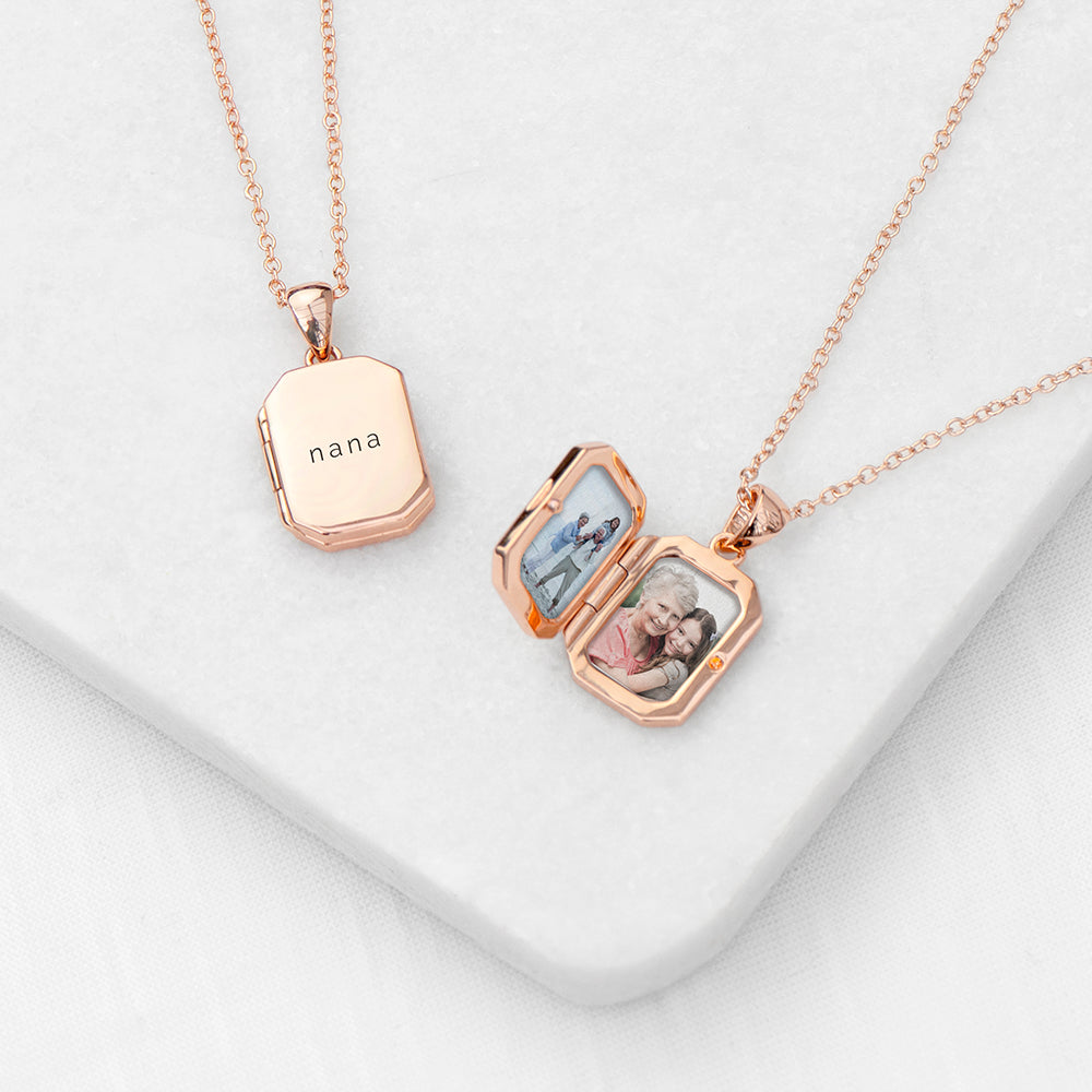 GOLD PHOTO LOCKET NECKLACE