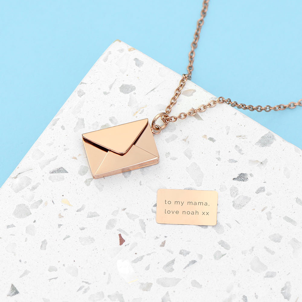 GOLD SECRET MESSAGE ENVELOPE NECKLACE